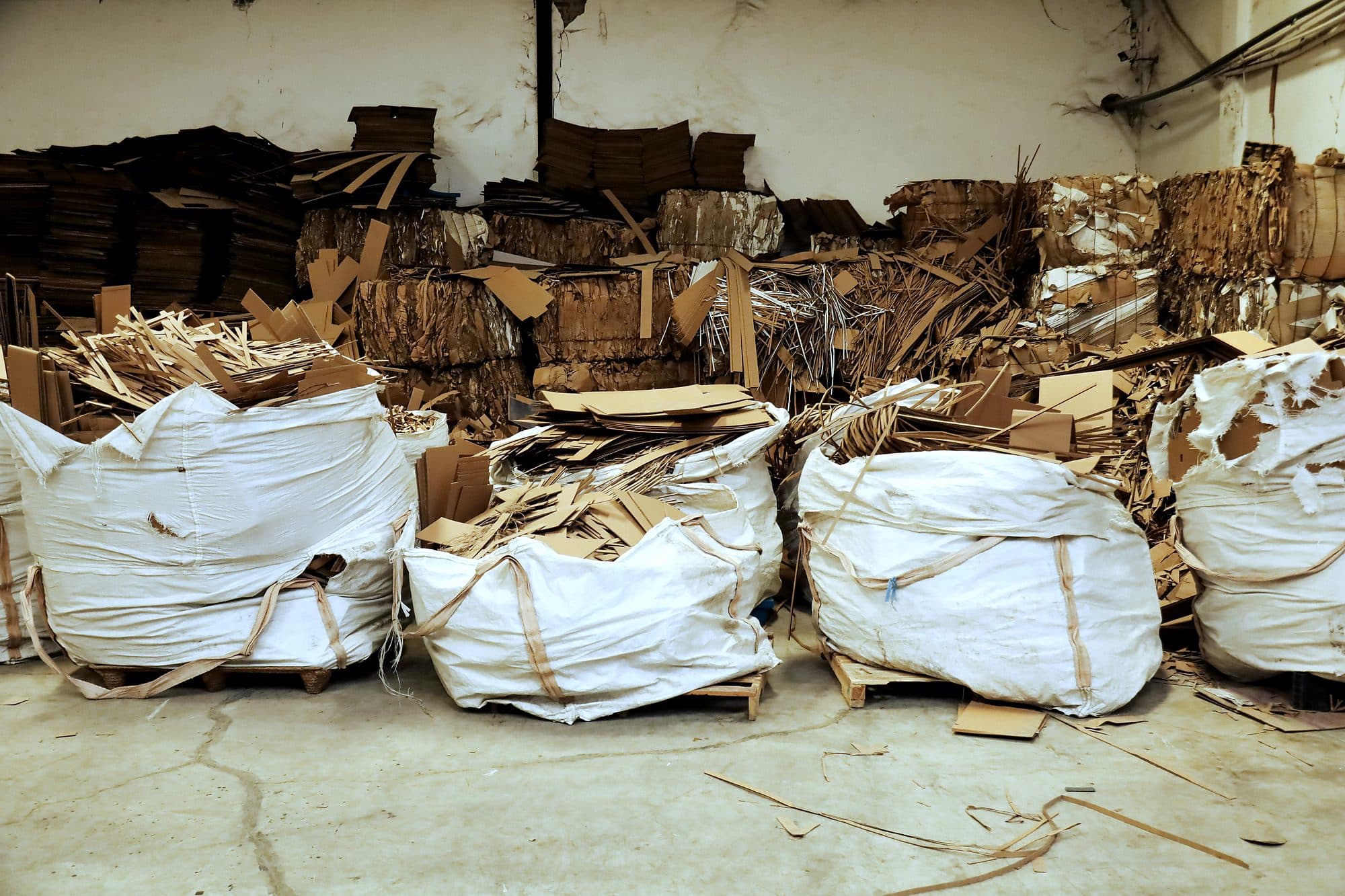 Recovered cardboard baled for re-pulping at our Karawang plant