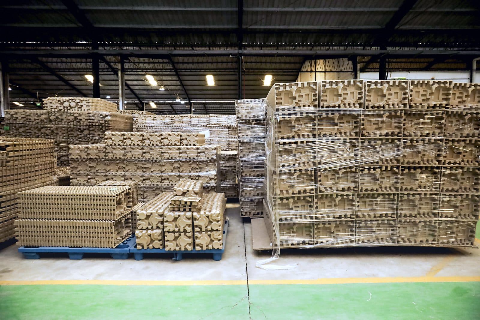 Moulded pallets staged for despatch
